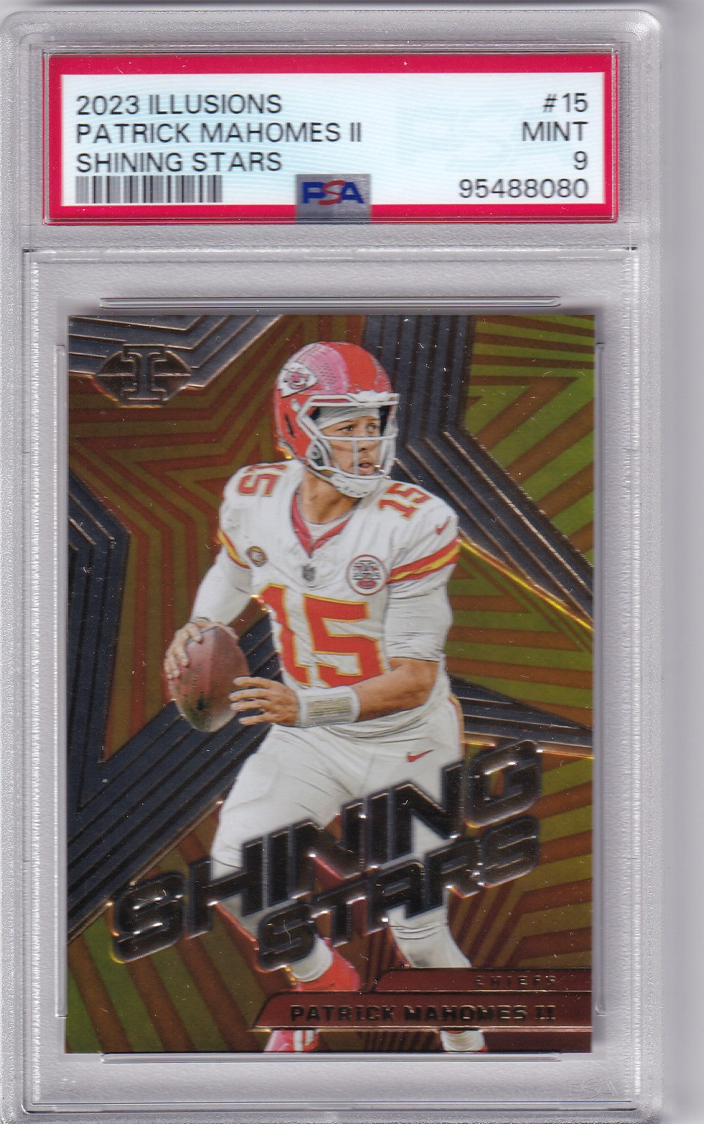 Patrick Mahomes II #15 2023 Illusions Shining Stars PSA 9