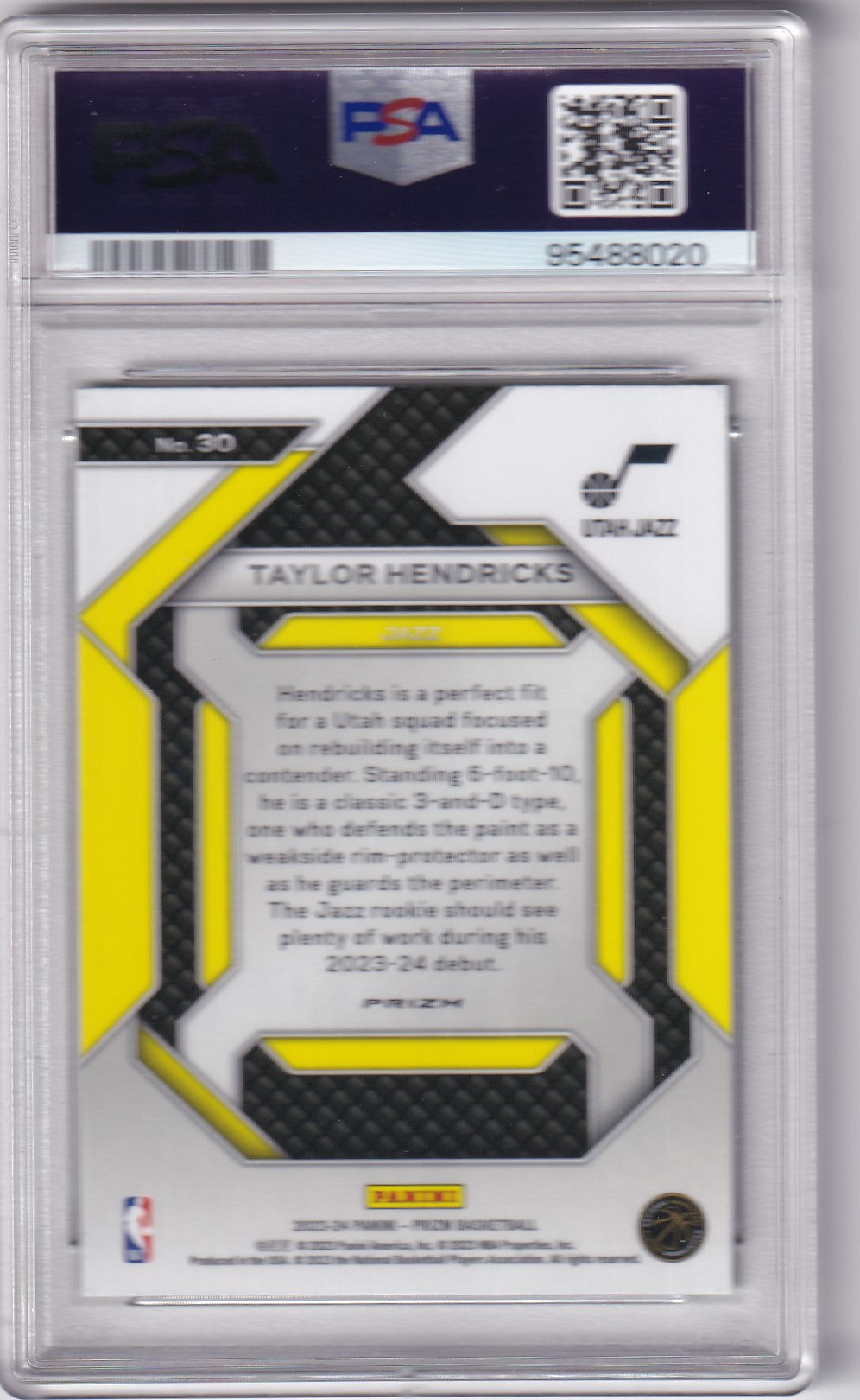 Taylor Hendricks #30 2023 Prizm Emergent Green Prizm PSA 9