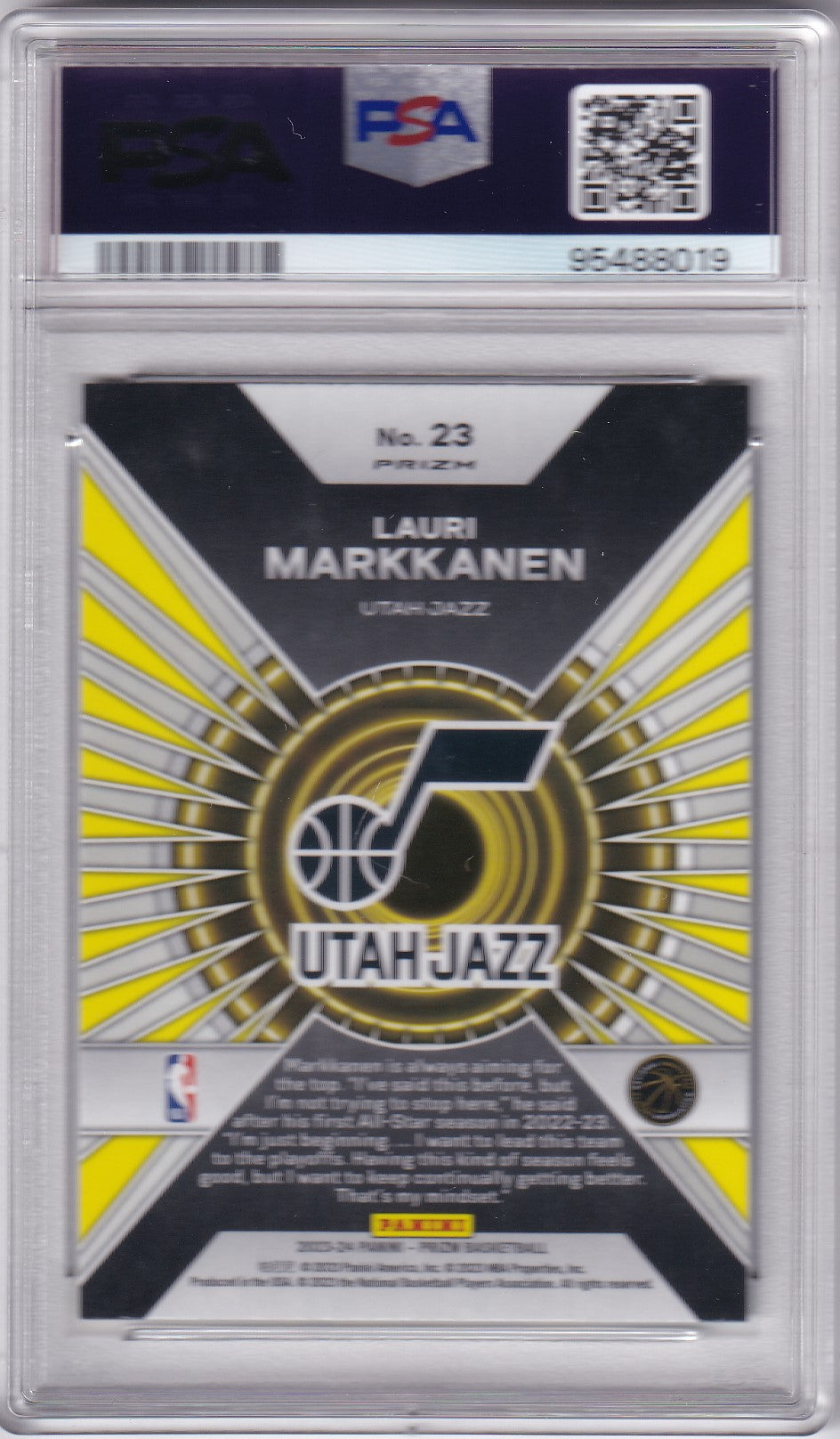 Lauri Markkanen #23 2023 Prizm Dominance Green Prizm PSA 9