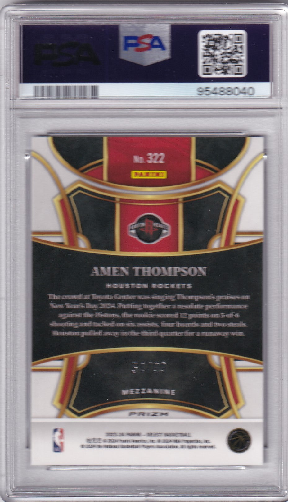 Amen Thompson #322 2023 Select Blue Flash /99 PSA 9 Rookie