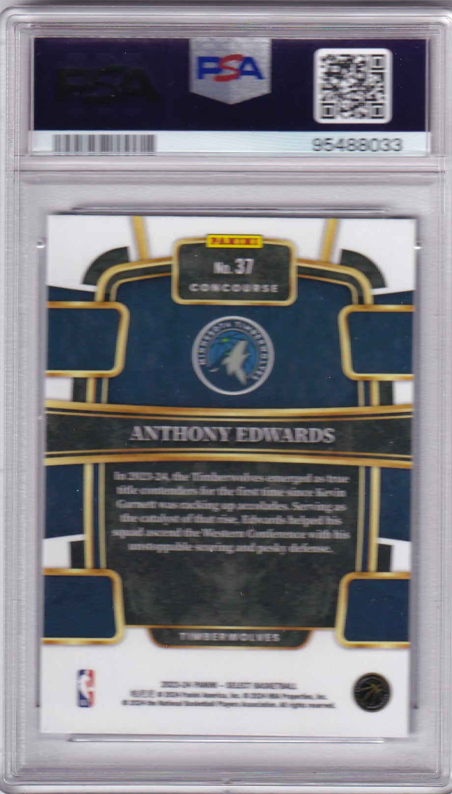 Anthony Edwards #37 2023 Select Blue Prizm PSA 9