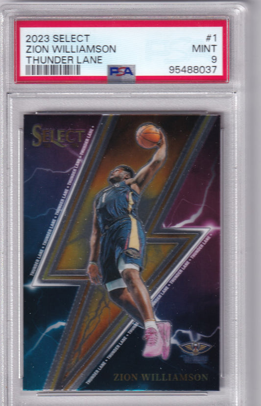 Zion Williamson #1 2023 Select Thunder Lane PSA 9