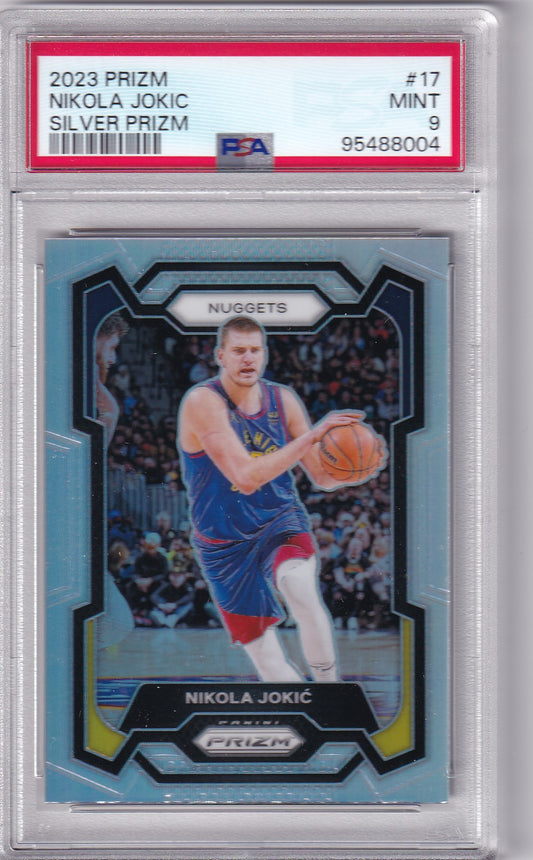 Nikola Jokic #17 2023 Prizm Silver Prizm PSA 9