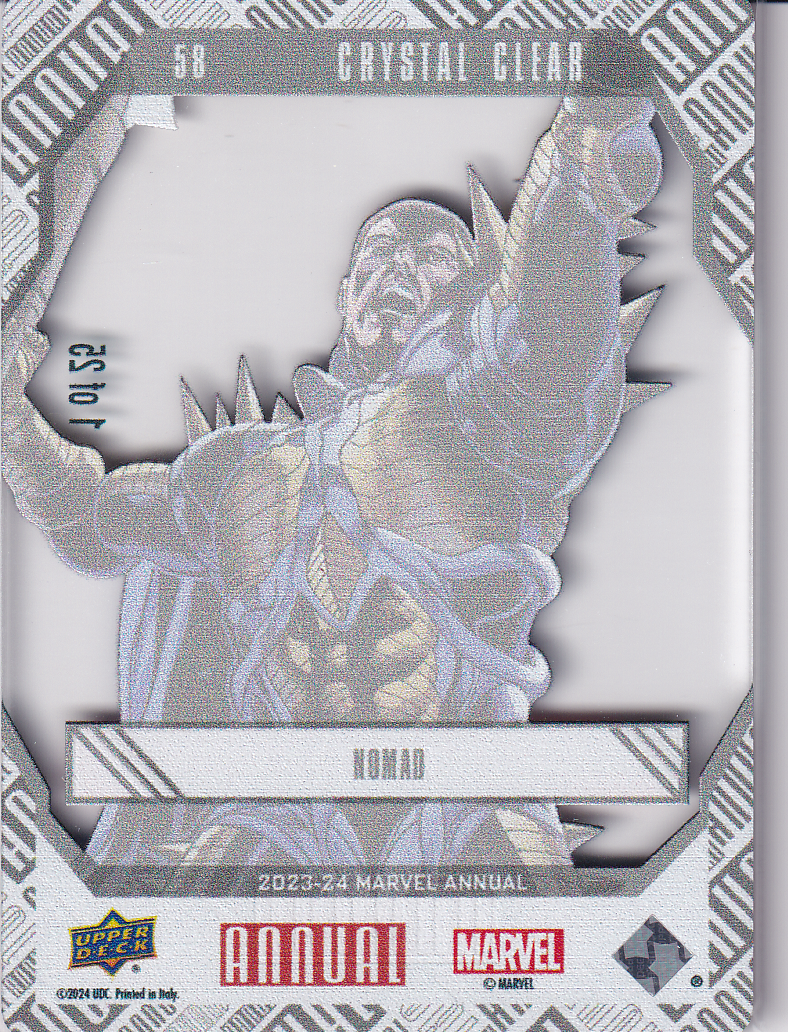 2023-24 UD Marvel Annual Crystal Clear #58 NOMAD  1 of 25