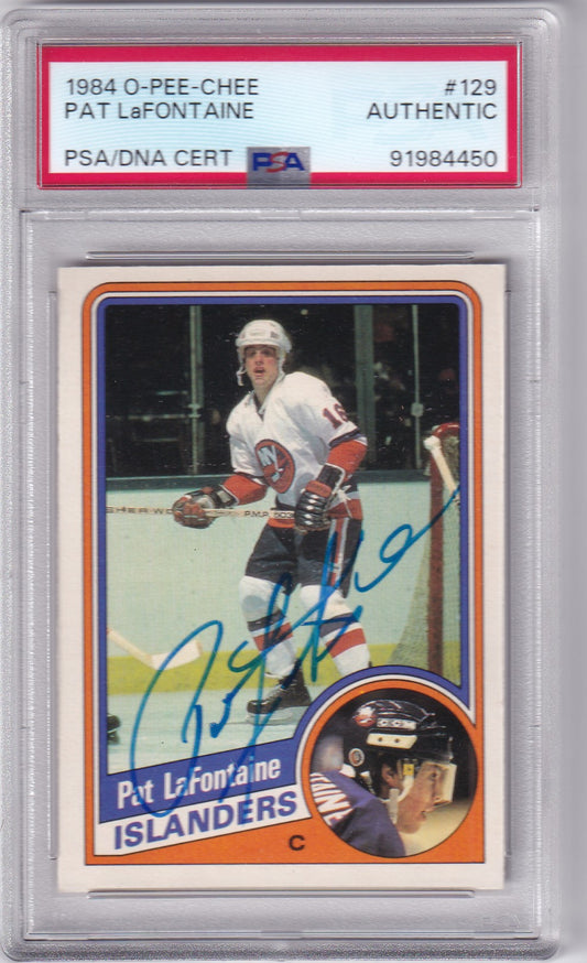 Pat LaFontaine 1984-85 O-Pee-Chee New York Islanders #129 PSA/DNA Autographed Rookie Signed auto