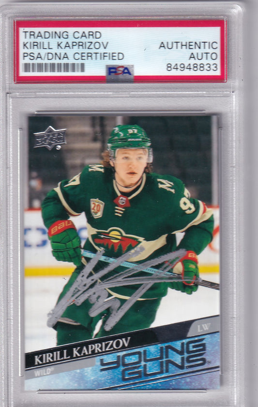 Kirill Kaprizov 2020-21 Upper Deck Young Guns Rookie Card #451 PSA/DNA Autographed signed auto RC