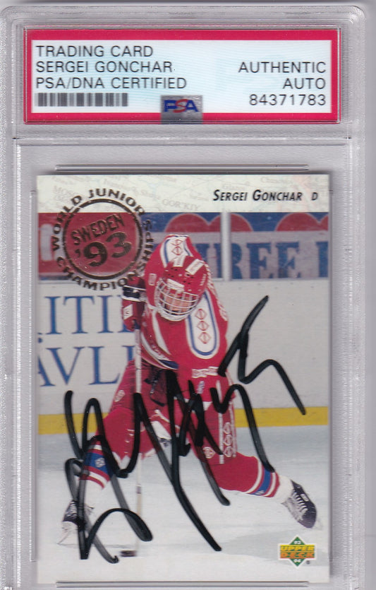 Sergei Gonchar 1993-94 Upper Deck Rookie Card #272 Washington Capitals PSA/DNA Autographed signed auto RC