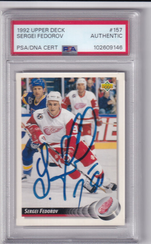 Sergei Fedorov 1992 Upper Deck #157 PSA/DNA Autograph signed auto