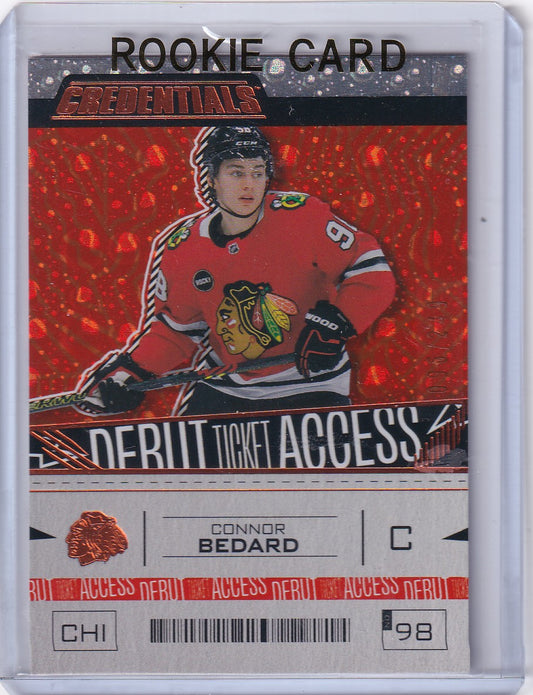 Connor Bedard 2023-24 Credentials Debut Ticket Access /249 Rookie