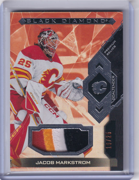 Jacob Markstrom 2022-23 Black Diamond Premium Relics 4 color Patch 19/25 Calgary Flames