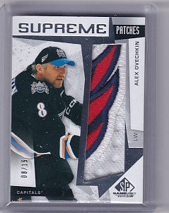 Alex Ovechkin 2023-24 SP Game Used Supreme Patches SP-AO Jersey # 08/15 Washington Capitals