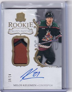 Milos Kelemen 2023-24 The Cup Rookie Patch Auto RPA 18/24 #160 Arizona Coyotes