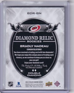 Bradly Nadeau 2024-25 Black Diamond Diamond Relic Rookies RC 56/99 #BDR-BN