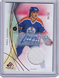 Paul Coffey 2024-25 SP Game Used Autograph Jersey 34/35 #177 Edmonton Oilers