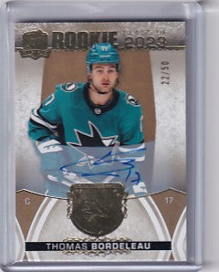 Thomas Bordeleau 2022-23 The Cup Rookie Class Of 2023 Autograph 22/50 #2023-TB San Jose Sharks
