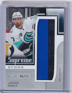 Jordan Eberle 2024-25 SP Game Used Supreme Sticks 06/15 #SP-ER Seattle Kraken