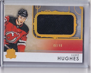 Luke Hughes Rookie Rink Gallery Jersey 06/49 Card RGLH-V3 2023-24 Upper Deck The Cup Rookie Card RC New Jersey Devils