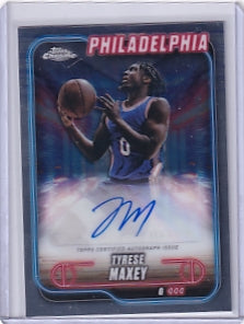 Tyrese Maxey Topps Chrome Autograph TCA-TM 2024-25 Topps Chrome Basketball Philadelphia 76ers