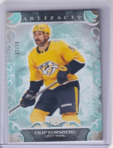 Filip Forsberg Seafoam Green Base 07/10 Card #84 2024-25 Upper Deck Artifacts Nashville Predators
