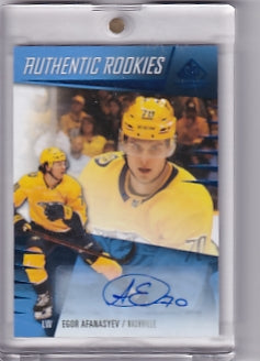 Egor Afanasyev Blue Authentic Rookies Auto Card #214 2023-24 Upper Deck SP Game Used Rookie Card RC Nashville Predators