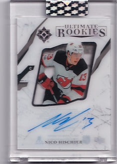 Nico Hischier Ultimate Rookie Auto Card RT-NH 2020-21 Upper Deck Clear Cut Rookie Card RC New Jersey Devils