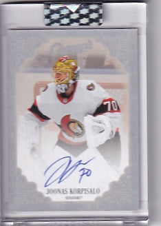 Joonas Korpisalo Champs Auto Card C-JK 2023-24 Upper Deck Clear Cut Ottawa Senators
