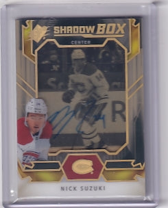 Nick Suzuki Shadow Box Auto 38/99 Card SBA-NS 2021-22 Upper Deck SPX Montreal Canadiens