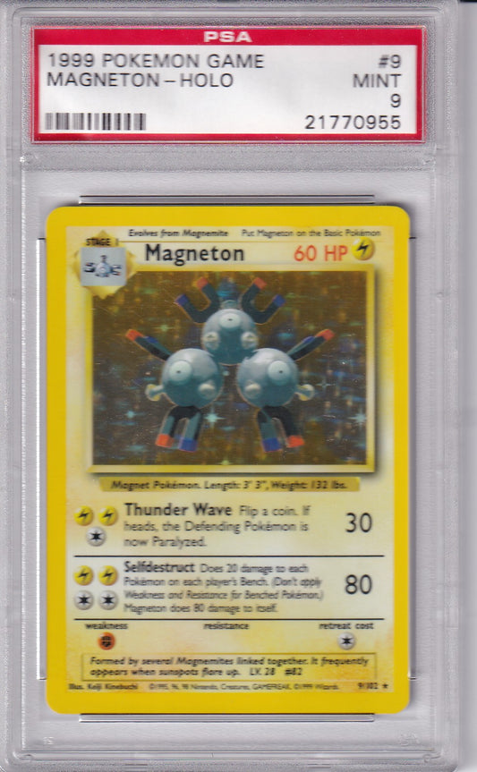 1999 MAGNETON Holo Base Set 9/102 Pokemon Card PSA 9