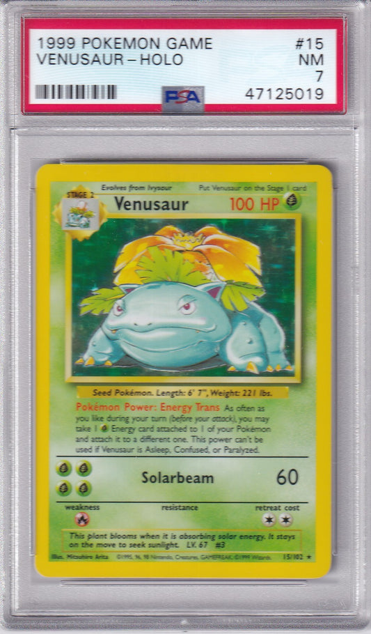 1999 VENUSAUR Holo Base Set  15/102 Pokemon Card PSA 7 #4