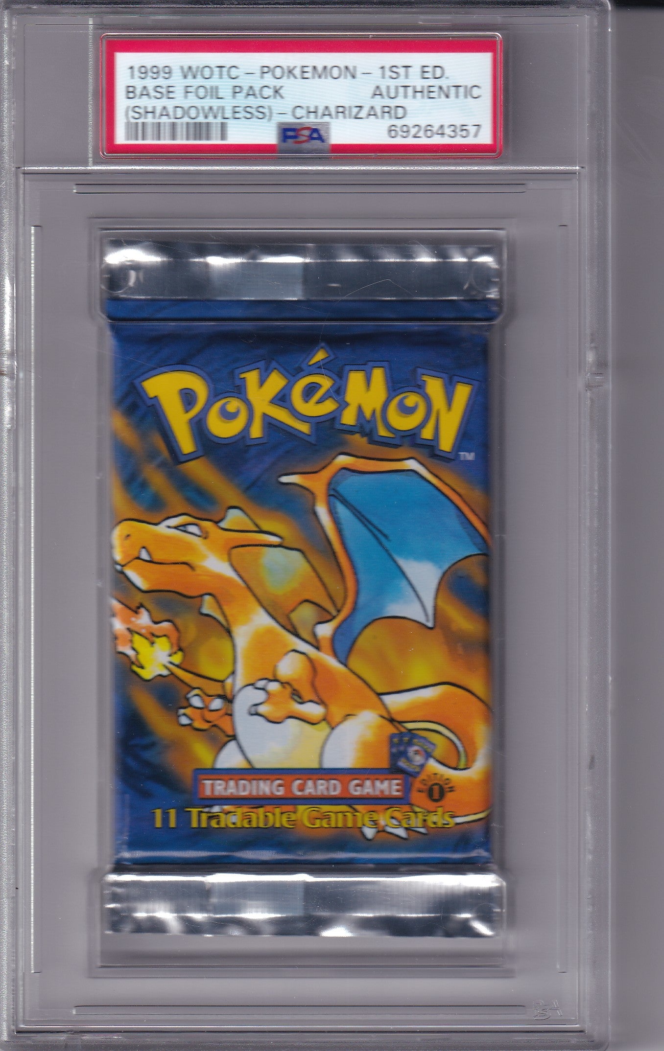 Pokémon 1999 1st Edition Shadowless Base Foil Pack - PSA Graded Authentic - CHARIZARD