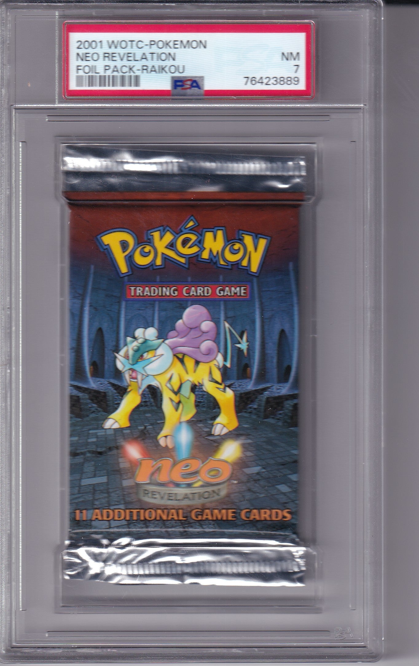 Pokémon 2001 NEO REVELATION Foil Back - PSA 7 - RAIKOU