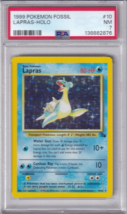LAPRAS - HOLO 1999 Pokemon Fossil #10 PSA 7