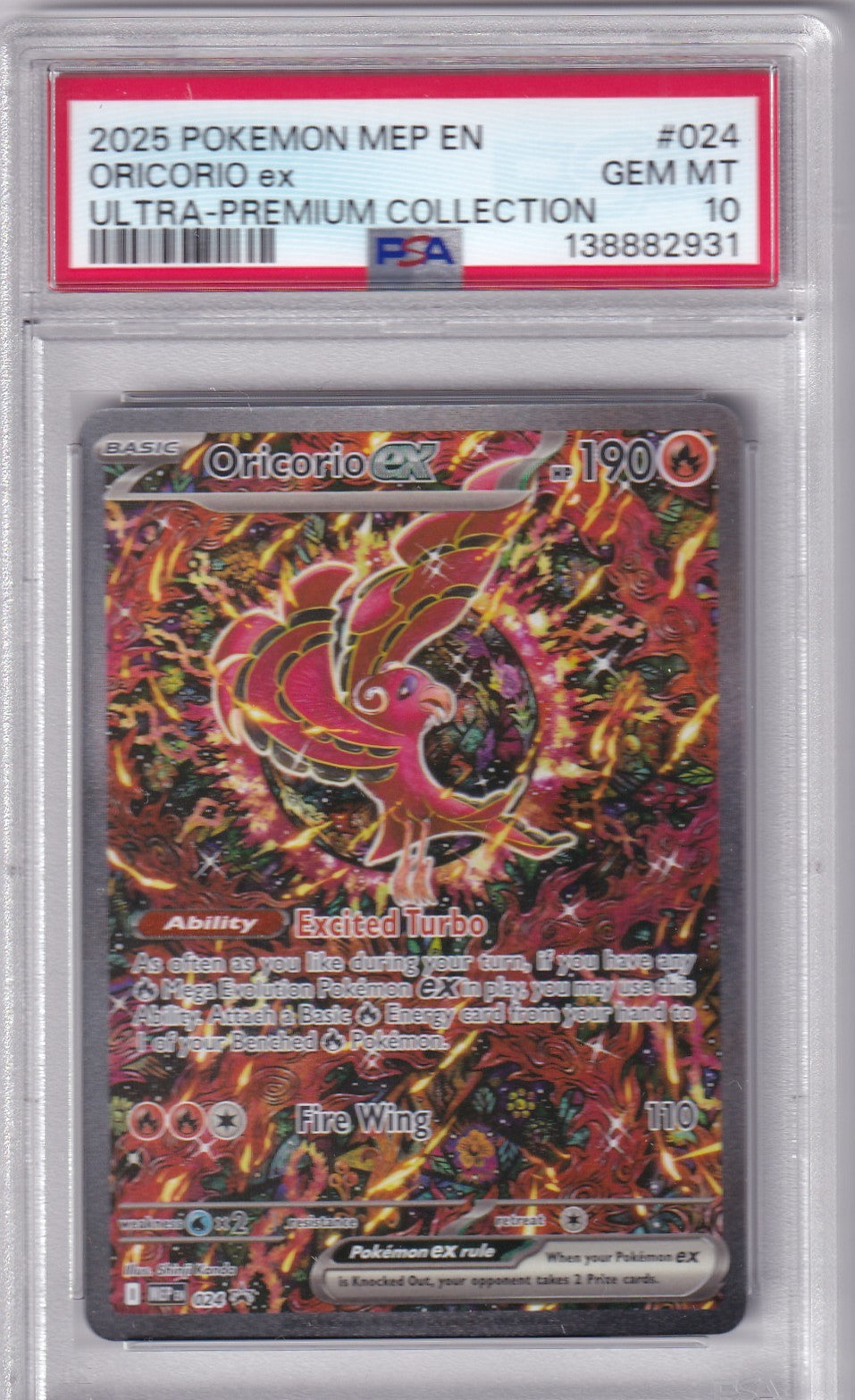 ORICORIO ex Phantasmal Flames Ultra-Premium Collection Promo #024 PSA 10 - 2025 Pokemon Phantasmal Flames - Mega Evolutions