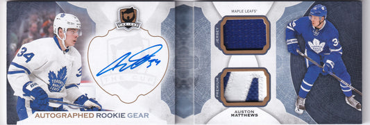 Auston Matthews - 2016-17 UD The Cup Autographed Rookie Gear Booklet Card - Toronto Maple Leafs RC