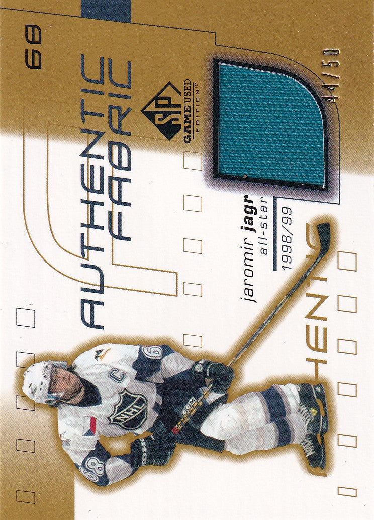 JAROMIR JAGR 2001-02 SP Game Used Authentic Fabric Jersey Card 44/50 Pittsburgh Penguins