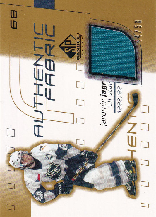 JAROMIR JAGR 2001-02 SP Game Used Authentic Fabric Jersey Card 44/50 Pittsburgh Penguins