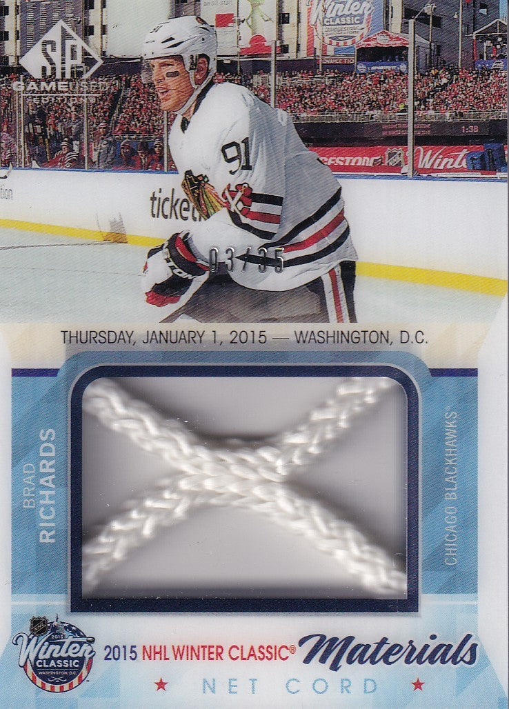 BRAD RICHARDS - 2015-16 UD SP Game Used NHL Winter Classic Materials Net Cord 03/35 Chicago Blackhawks WCNC-BR
