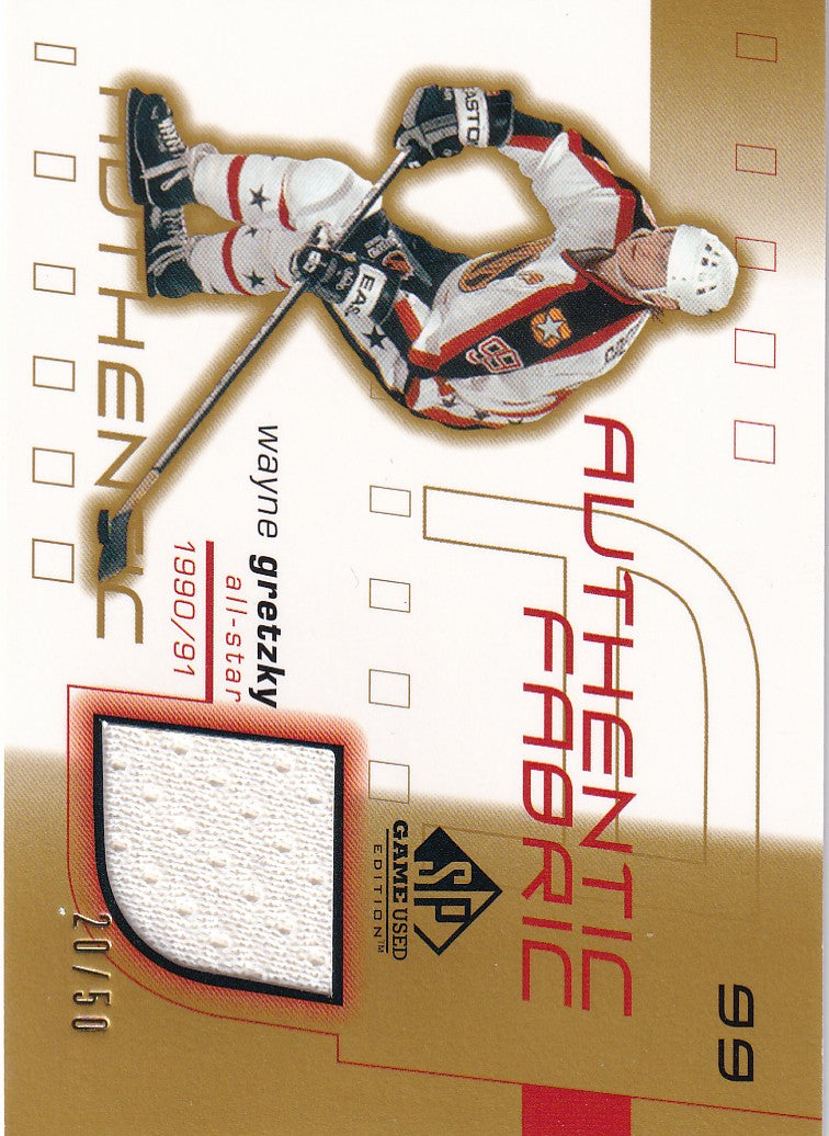 Wayne Gretzky 2001-02 SP Game Used Authentic Fabric Jersey Card 20/50