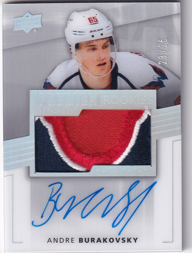 ANDRE BURAKOVSKY 2014-15 UD premier Rookie Auto Patch  Card Spectrum RPA 23/25 Washington Capitals 114 RC