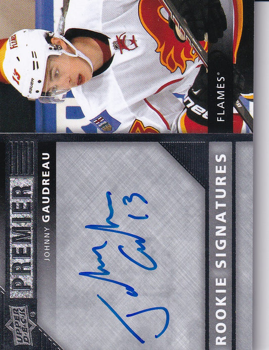 JOHNNY GAUDREAU 2014-15 UD premier Rookie Signatures Auto RPS-JG Calgary Flames