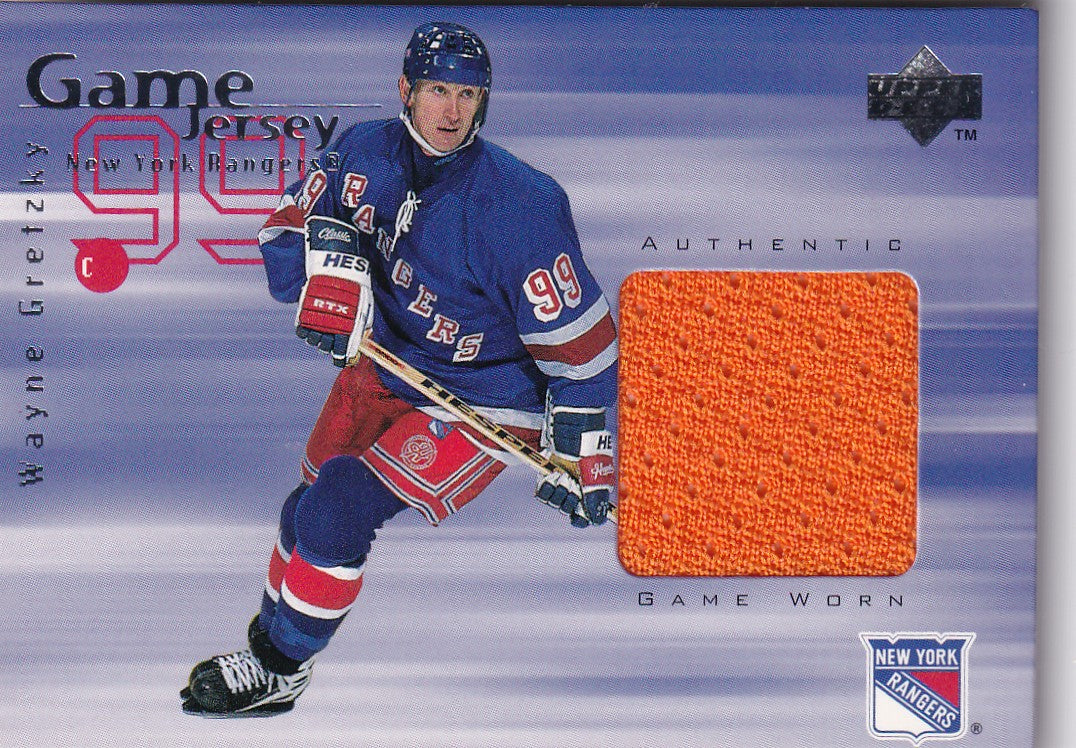 WAYNE GRETZKY 1998-99 Upper Deck Game Jersey Card GJ1 New York Rangers