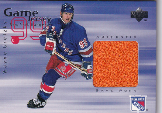 WAYNE GRETZKY 1998-99 Upper Deck Game Jersey Card GJ1 New York Rangers