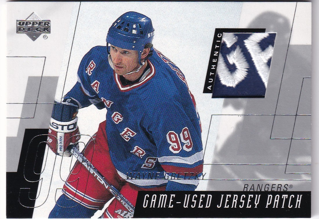WAYNE GRETZKY 2000-01 Upper Deck Game-Used Jersey Patch WG-P New York Rangers
