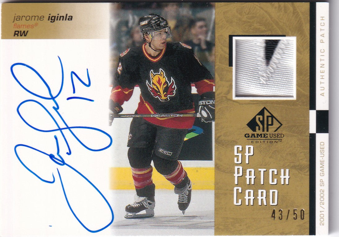 Jarome Iginla 2001-02 Upper Deck SP Game-Used Jersey PatchSP-JI Calgary Flames
