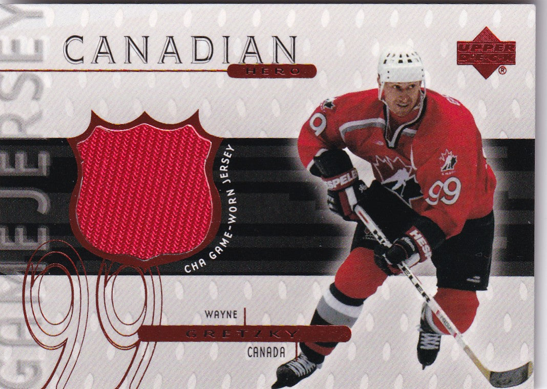 WAYNE GRETZKY 1999-00 Upper Deck Game Jersey Card WG3 Team Canada CHA