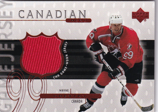 WAYNE GRETZKY 1999-00 Upper Deck Game Jersey Card WG3 Team Canada CHA