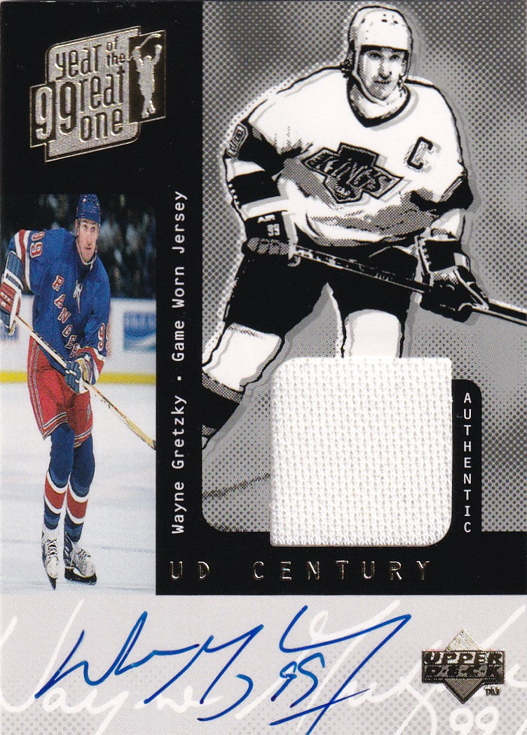WAYNE GRETZKY 1999 Upper Deck UD Century Auto Game Jersey Card 4/40 New York Rangers Los Angeles Kings