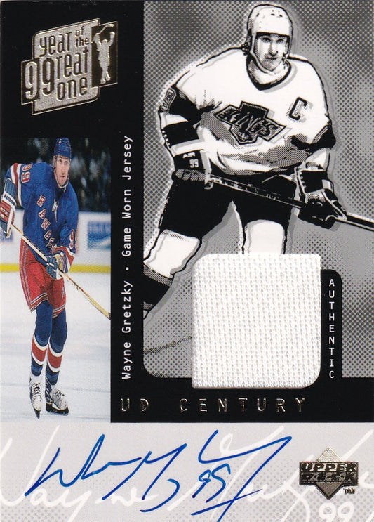 WAYNE GRETZKY 1999 Upper Deck UD Century Auto Game Jersey Card 4/40 New York Rangers Los Angeles Kings