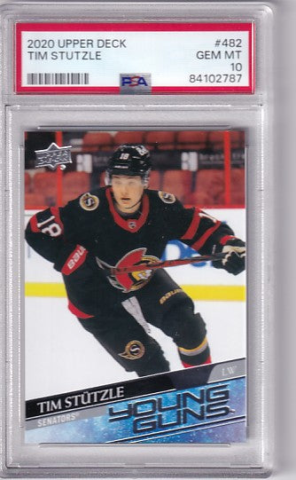 2020-21 Upper Deck Series Two Tim Stutzle Young Guns #482 PSA 10