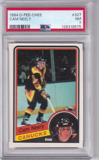 1984-85 O-Pee-Chee Cam Neely #327 PSA 7